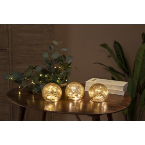 Zlatá stolová lampa 10 cm vrátane LED sady 3 - Lua