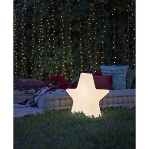 Stojacia lampa biela 45 cm vrátane nabíjateľnej solárnej RGBW LED - Nova