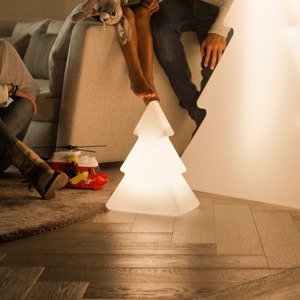 Stojacia lampa biela 40 cm vrátane nabíjateľnej RGBW solárnej LED - Pinus