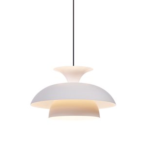 Scandinavische hanglamp beige met witte binnenkant - Titus