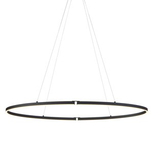 Dizajnové závesné svietidlo čierne oválne 120 cm vrátane LED 3-stupňové stmievateľné - Ovallo