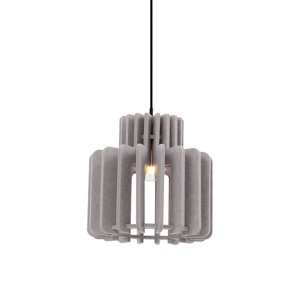 Retro závesná lampa čierna s hnedosivým tienidlom - Felt