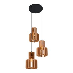 Retro závesná lampa čierna s oranžovou 3-svetlá - Felt