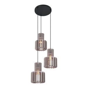 Retro závesná lampa čierna s sivohnedou 3-svetlá - Felt