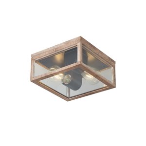 Priemyselné stropné svietidlo s drevenou potlačou IP44 2-Lights - Charlois