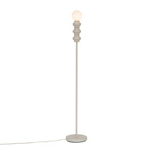 Retro stojacia lampa béžová s matným sklom - Fedde
