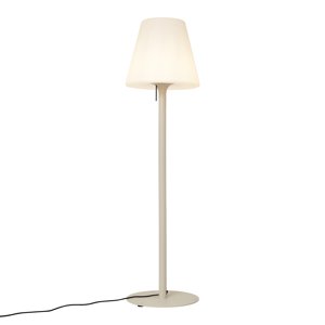 Moderná vonkajšia stojaca lampa béžová s bielym tienidlom IP44 - Big Virginia