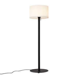Moderná vonkajšia stojaca lampa čierna s bielym tienidlom IP44 - Mississippi