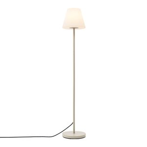 Vonkajšia stojaca lampa béžová s bielym tienidlom IP65 - Virginia