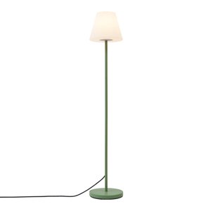 Vonkajšia stojaca lampa zelená s bielym tienidlom IP65 - Virginia