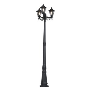 Klasické vonkajšie stĺpikové svietidlo čierne 217 cm IP44 - New Haven Hammered