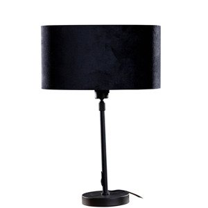 Stolová lampa čierna s oválnym zamatovým tienidlom čiernym 35 cm - Parte