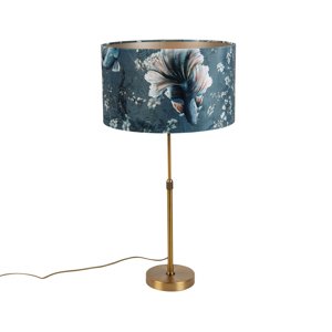 Stolová lampa bronzová s plyšovým tienidlom Ryba 35 cm - Parte