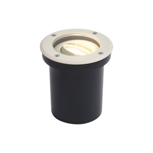 Moderne grondspot grijs beige GU10 50mm verstelbaar IP65 - Delux