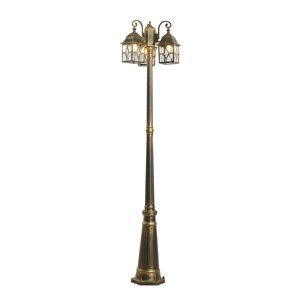 Klasická vonkajšia lampa antické zlato s čírym sklom 198 cm IP44 - London