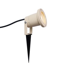 Nastaviteľný bodový hrot sivobéžový GU10 50mm IP65 vrátane kábla a zástrčky - Basic
