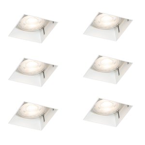 Set van 6 inbouwspots wit GU10 50mm trimless - Oneon