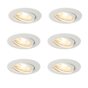 Sada 6 vstavaných bodových svetiel bielych GU10 35 mm - Edu