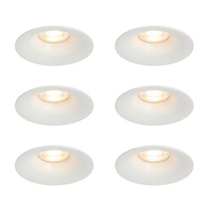 Sada 6 vstavaných bodových svetiel bielych GU10 50 mm - Gijs