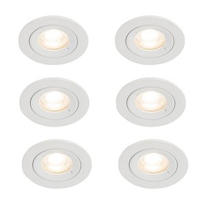 Sada 6 vstavaných bodových svetiel bielych okrúhlych GU10 50 mm IP44 - Xena