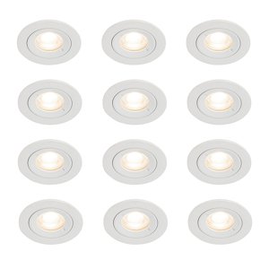 Sada 12 vstavaných bodových svetiel bielych okrúhlych GU10 50 mm IP44 - Xena
