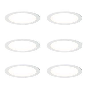 Sada 6 vstavaných bodových svetiel bielych 17 cm vrátane nastaviteľného LED Kelvina - Stephanie