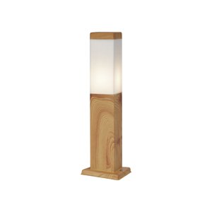 Moderná vonkajšia stojaca lampa oceľová s drevenou potlačou 45cm IP44 - Malois