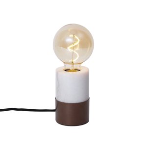 Moderná stolná lampa bronzová s bielym mramorom - Marissa