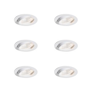 Set van 6 inbouwspots wit 9,5cm incl. LED 1300 lm dimbaar IP23 - Gaius
