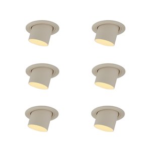 Sada 6 zapustených bodových svetiel béžová GU10 50 mm okrúhle otočné a naklápacie - Installa