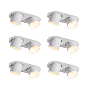 Sada 6 zapustených bodových svetiel biela GU10 50mm 2-svetlá - Installa