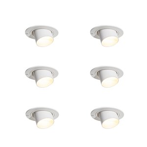 Sada 6 zapustených bodových svetiel biela GU10 35 mm okrúhle naklápacie - Installa