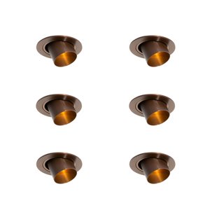 Sada 6 zapustených bodových svetiel tmavý bronz GU10 35 mm okrúhle naklápacie - Installa