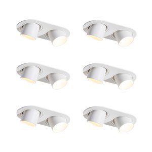 Set van 6 inbouwspots wit GU10 35mm kantelbaar 2-lichts - Installa