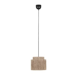 Japandi závesná lampa čierna s hnedým lanom 31cm - Smilla
