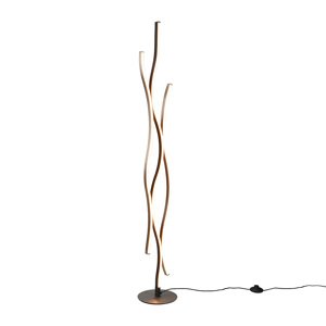 Design vloerlamp zwart met zilver incl. LED dimbaar - Blaze