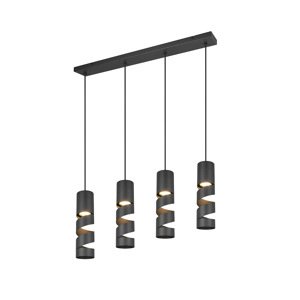 Moderne hanglamp zwart 4-lichts - Stream