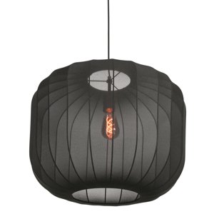 Japonská závesná lampa čierna s látkovým tienidlom 55 cm - Sable