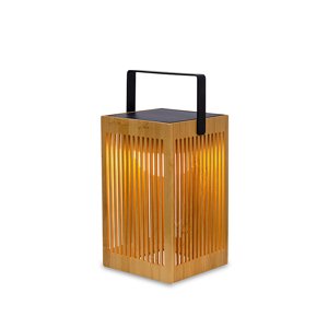 Bambusová stolová lampa s integrovaným stmievateľným LED, IP54, solárne nabíjateľná s diaľkovým ovládaním - Okinawa