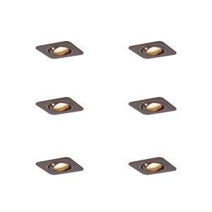 Sada 6 zaoblených zapustených bodových svetiel tmavý bronz GU10 50mm IP44 - Alberto