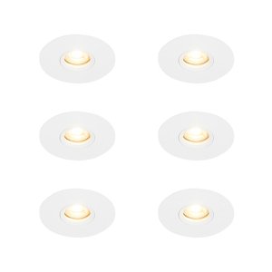 Sada 6 ks Moderné zapustené bodové biele 12 cm - Buco