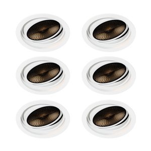Sada 6 moderných zapustených bodových svetiel biela nastaviteľná - Coop 111 Honey
