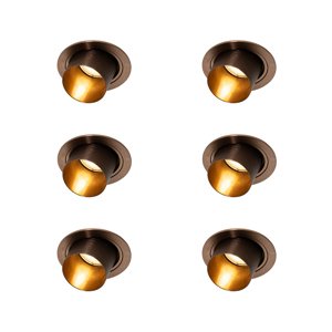Sada 6 moderných zapustených bodových svetiel tmavý bronz okrúhle naklápacie - Installa