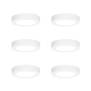 Sada 6 ks Zapustené alebo prisadené bodové biele 14 cm vrátane LED 3 stupne stlmenie až teplé - Trans