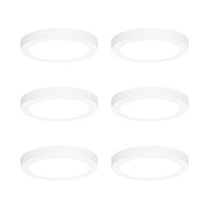 Sada 6 zapustených alebo povrchových bodových svetiel biela 18 cm vrátane LED 3-krokové stmievanie do tepla - Trans