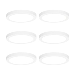 Sada 6 ks Zapustené alebo prisadené bodové biele 22 cm vrátane LED 3 stupne stlmenie až teplé - Trans