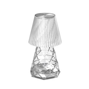 Stolná lampa priehľadné sklo vrátane LED nabíjateľná IP44 - Lola 20 Lux