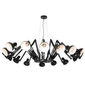 Smart hanglamp zwart 16-lichts verstelbaar incl. 16 Wifi A60 - Hobby Spinne