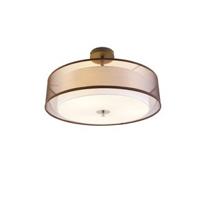 Smart plafondlamp bruin met wit 50 cm 3-lichts incl. 3 Wifi A60 - Drum Duo