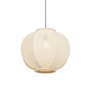 Smart hanglamp naturel stof 48 cm incl. Wifi G95 - Rob